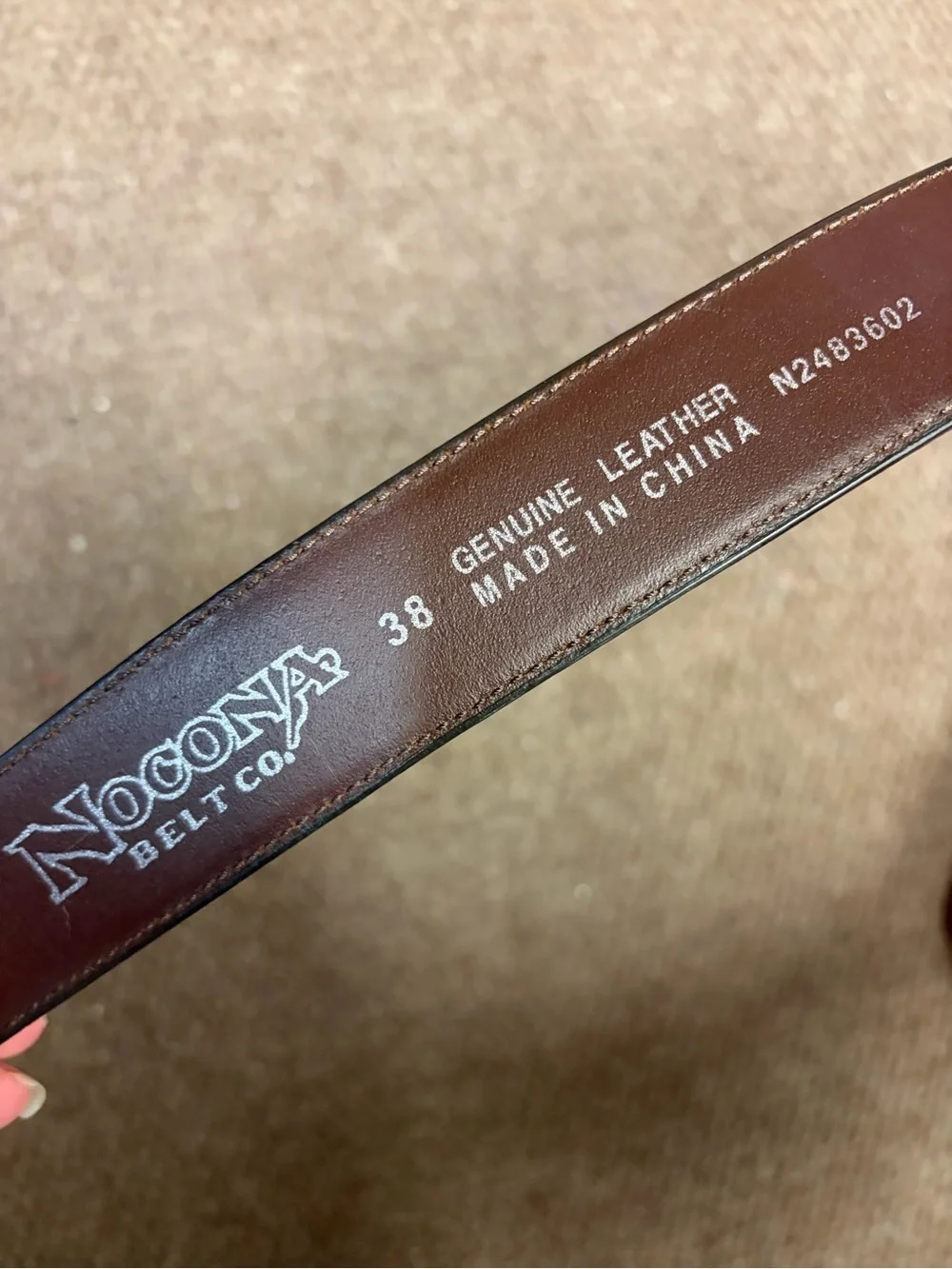 Nocona Brown Leather Women’s Belt 38